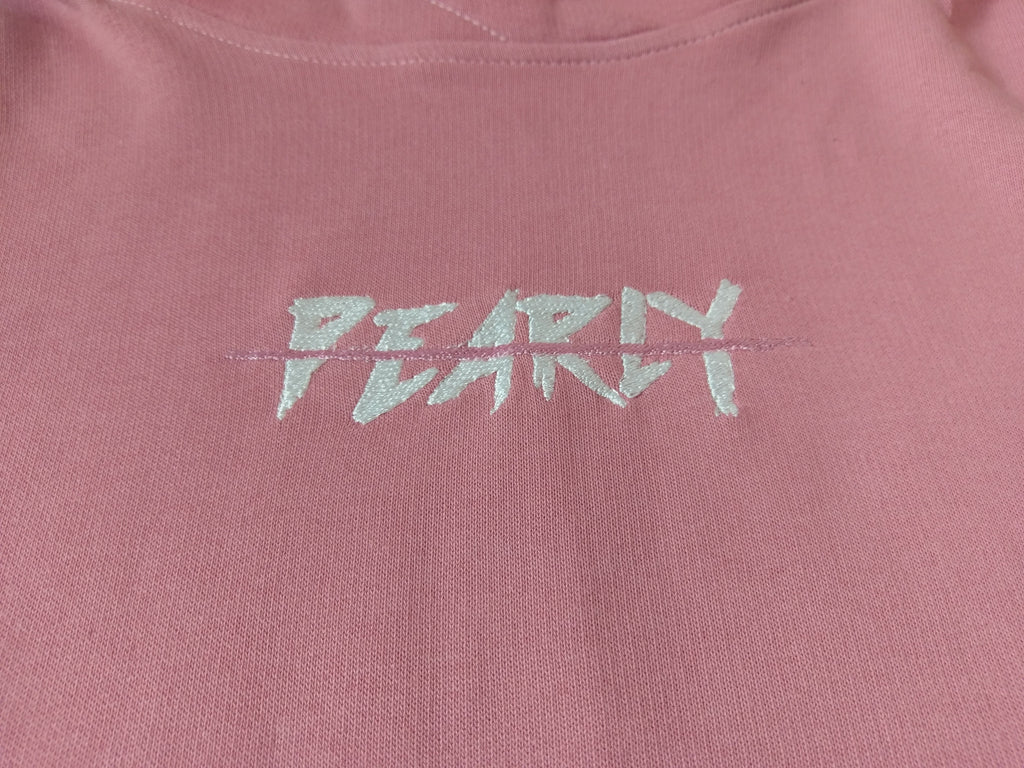 Slashed Logo Hoodie Dusky Pink