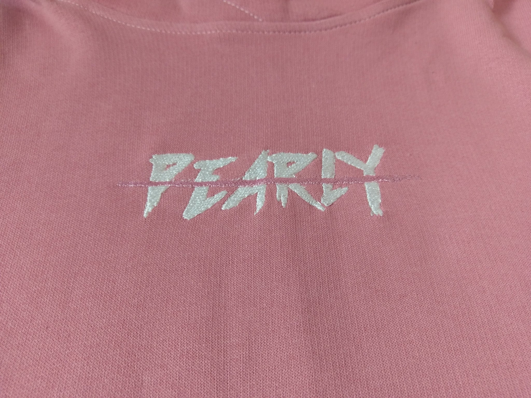 Slashed Logo Hoodie Dusky Pink – Pearly Whites Clothing